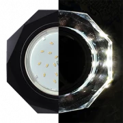 Светильник Ecola GX53 LD5312 8-угольник с прямыми гранями (черный хром)