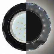 Светильник Ecola GX53 LD5313 Круг с вогнутыми гранями (черный хром)