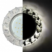 Светильник Ecola GX53 LD5361 Круг со стразами Елочка (фон зерк., центр-хром)