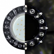 Светильник Ecola GX53 LD5361 Круг с квадр. стразами (фон черн., центр - хром)